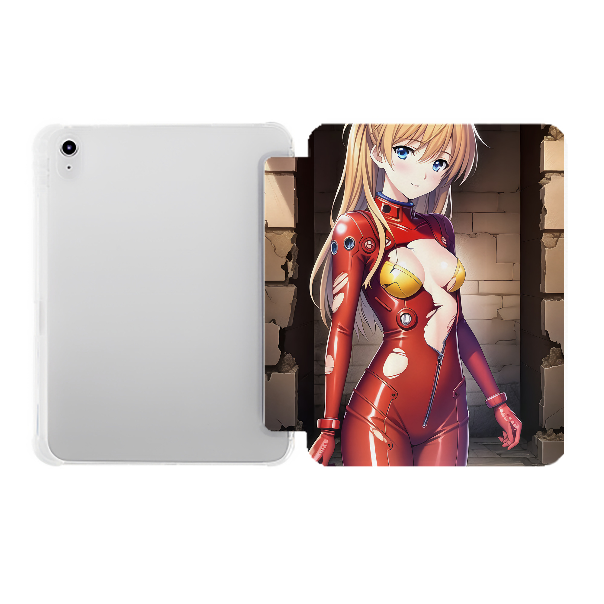（画像用） EVA 新世紀エヴァンゲリオン IPad ケース ペン収納付き 三つ折りスタンド PUレザー×シリコン 対応機種9.5/10.5/10.9インチ